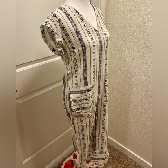 Monteau Linen-blend Boho Jumpsuit (XS) - Picture 4 of 9